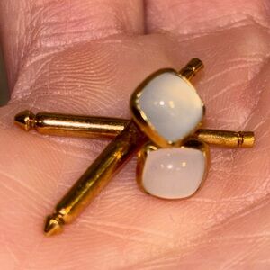 Vintage Gold Mother of Pearl Shirt Studs Estate Find